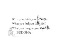 Sgphrzlt What You Think You Become Wall Decal, Inspirational Motivational Words Quotes Saying Wall Decor Stickers Peel and Stick, Removable Vinyl Art for Office Hallway Classroom Living Room