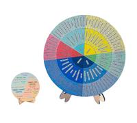 Sgphrzlt Wooden Feelings Wheel Double-Sided with Stand, 20 cm Emotions Wheel Chart for Mental Health & Counseling -Therapy Office Desk Decor for Therapists, Social Workers, Counselors, Home Use