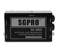 SGPRO Active Direct Box, Recording Signal DI Box for Musical Instruments as Guitar, Bass Guitar, and Keyboard Live Performance or Studio, 1/4" to XLR, Ground Lift 48V Phantom Powered Compact Unit