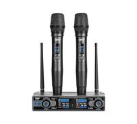 SGPRO Handheld Wireless Microphone Set of 2, Cordless Professional Dual Set, Unidirectional Cardioid, Public and Home Use with AA Batteries Powered Microphones, 262Feet 20 Preset UHF Frequencies