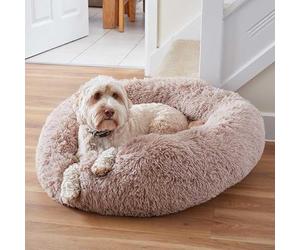 sgpuk Calming Shaggy Faux FurBed 60cm Stone dog or cat bed