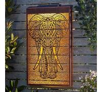 sgpuk Elephant DecorPanel Light Silhouette Solar Charged 50cm x 30cm Wall Art