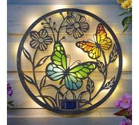 sgpuk Papillon DecorDisc Butterfly Silhouette Solar Charged disc wall art. 32cm Diameter