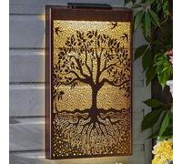 sgpuk Tree of Life Decor Panel Silhouette Solar Charged Wall Art 50cm x 30cm