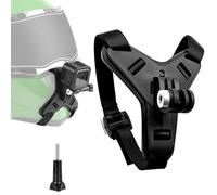 SGQTGIMU Motorcycle Helmet Chin Mount for Action Cameras - Compatible with Hero 13/12/11/10/9/8/7/6, Insta360, DJI OSMO Action, UVM Non-Slip Silicone, Adjustable, Includes J Hook & Screws