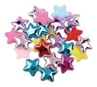 Sgqtqybk 100Pcs Star Iron on Patches, Glitter 5 Star PU Padded Fabric Felt Stars Appliques Sew on Patches for Hair Accessories Scrapbook DIY Craft Decoration Birthday Cake Topper Felt Stars