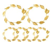 Sgqtqybk 6Pcs Laurel Crown, 7 Inch Leaf Crown, Realistic Gold, Iron & Fabric Laurel Wreath, Decorative for Roman/Greek Costume, Halloween
