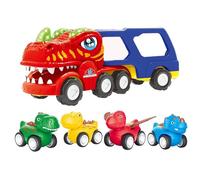 Sgqtqybk Dinosaur Truck Cute Cartoon Battery Powered Dinosaur Monster Truck Toys with Sound & Light and 4 Pull Back Cars Birthday Gift for Boys Girls, Not Include Battery Monster Trucks for Boys