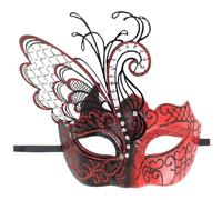 Sgqtqybk Masquerade Mask for Women, Red and Black Masquerade Mask with Sparkle Rhinestone and Butterfly Decor for Mardi Gras & Prom BallMasquerade for Women
