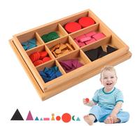 Sgqtqybk Montessori Language Materials, Wooden Montessori Toys for Geometry & Grammar, Smooth & Safe Educational Toys for Kid 3 Years UpMontessori Language Materials