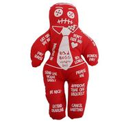 Sgqtqybk Voodoo Dolls 5.12x8.46'' Polyester Cotton Scary Doll with Uneasy Printings Creepy Doll Revenge Negtive Horror Dolls for Emotional Release, Childrens Day Gifts, Red Voodoo