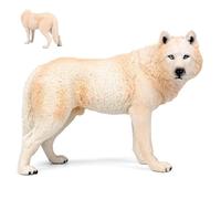 Sgqtqybk Wolf Figurine High Simulation Wildlife Animal Model Wolf Toys Collection Figurine Ornament Educational Learning Toys Birthday Gift for Boys Girls, BeigeWolf