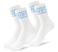 SGQTZDZQ 2PCS Wifey Socks, Comfortable Cotton Bride Socks, Unique and Memorable Bride Gifts for Wedding Day (One Size, Blue)