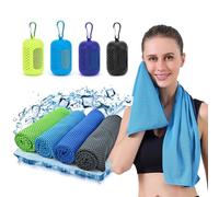 SGQTZDZQ 4 Pack Cooling Towel，Quick Dry Cooling Towels for Neck, Micro Fiber Towel Gym Towel Sweat Towel Ice Towel Cooling Towel (4, Light blue + black + green + royal blue)