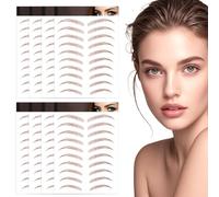 SGQTZDZQ 8 Sheets Eyebrow Tattoos Stickers, 4D Hair-Like Waterproof Eyebrow Transfers Stickers for Women Girls Stick On Eyebrows Eye Makeup Grooming Shaping (Brown, 9)
