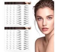 SGQTZDZQ 8 Sheets Eyebrow Tattoos Stickers, 4D Hair-Like Waterproof Eyebrow Transfers Stickers for Women Girls Stick On Eyebrows Eye Makeup Grooming Shaping (Black, 10)