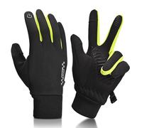 SGQTZDZQ Kids Thermal Gloves, Anti-Slip Winter Kid Ski Gloves Boys Girls 5-14, Touchscreen Plush Kids Glove (Green, 9-14)