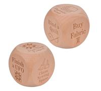 SGQTZDZQ Quilter's Dice, Fun Handmade Wooden Sewing Dice Game with 6-Sided Knitting Task, Creative Decision Sewing Gift for Sewists & Craft Lovers (Dice-2PCS)