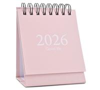 SGQTZDZQ Small Desk Calendar 2026 UK, 2026 Mini Desk Calendar UK, Pocket Flip Desktop Academic Calendar Planner for Home Office School (Pink2026)