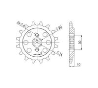 Sprocket Supersprox Cagiva 520 x 14 for Moto Spare Parts Accessories Pieces