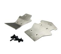 SGREHJDR Front Rear Extra Large Stainless Steel Skid Plates Bumper Kit Protector Compatible With LOSI 5T 5ive T Compatible With KM X2 Compatible With Rovan LT