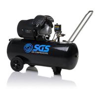 SGS 100 Litre Direct Drive Air Compressor - Heavy Duty Portable Electric Air Compressor for Workshop and Garage Use, 3HP, 13.8 CFM, 116 PSI