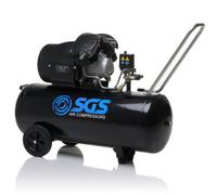 SGS 100 Litre Direct Drive Air Compressor - Heavy Duty Portable Electric Air Compressor for Workshop and Garage Use, 3HP, 13.8 CFM, 116 PSI