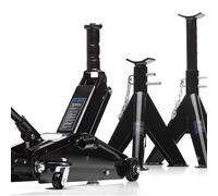 SGS 2.5 Tonne High Lift Trolley Jack & 3 Tonne Axle Stands Set, Range: 150/530mm