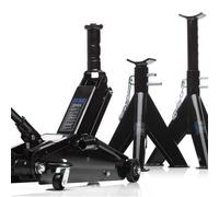 Sgs 2.5 Tonne High Lift Trolley Jack & 3 Tonne Axle Stands Set, Range: 150/530mm
