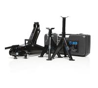 Sgs 2 Tonne Trolley Jack 130-345mm W/ Carry Case & 2X1T Axle Stands Fit Car Boot