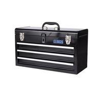 Sgs 20In 3 Drawer Steel Tool Box, Robust, Smooth Slides, Latches & Padlock Loop