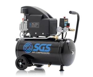 SGS 24 Litre Direct Drive Air Compressor - Compact Air Compressor for Workshop & Garage Use, 1.5HP, 5.5 CFM, 115 PSI