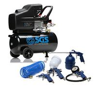 SGS 24 Litre Direct Drive Air Compressor with 5 Piece Tool Kit - Heavy Duty for DIY and Garage Use, 2.5HP, 9.6 CFM, 115 PSI