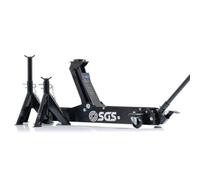 Sgs 3 Ton Long Reach Trolley Jack W/ Foot Pedal & 6 Ton Heavy Duty Axle Stands