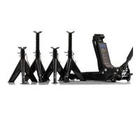 Sgs 3 Tonne Low Profile Trolley Jack & 4X Axle Stands, Heavy Duty, Rubber Handle