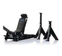 Sgs 3 Tonne Low Profile Trolley Jack W/ Rubber Pad & 6T Axle Stands, Heavy Duty