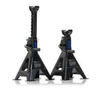 SGS 4 Tonne Ratchet Axle Stands - 2 Piece Set, Locking Pins, Wide Base, Sturdy Steel Construction