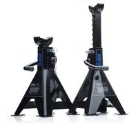 SGS 4 Tonne Ratchet Axle Stands - 2 Piece Set, Locking Pins, Wide Base, Sturdy Steel Construction