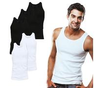 SGS 5-Pack: Stylish Men's Vests & Tank Tops in White & Black or Coloured Ideal as Muscle Shirts or Undershirts