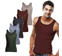 SGS 5-Pack: Stylish Men's Vests & Tank Tops in White & Black or Coloured Ideal as Muscle Shirts or Undershirts