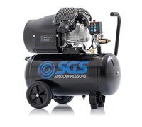 SGS 50 Litre Direct Drive V-Twin Air Compressor - High Power Air Compressor for Workshop & Garage Use, 3.0HP, 13.8 CFM, 115 PSI