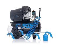 SGS 50 Litre Direct Drive V-Twin High Power Air Compressor with Tool Kit - 13.8CFM 3.0HP 50L