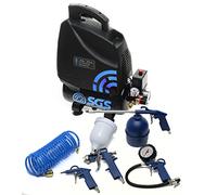 SGS 6 Litre Oil-Less Direct Drive Air Compressor with 5 Piece Tool Kit - Portable for DIY and Workshop Use, 1.5HP, 5.7 CFM, 116 PSI