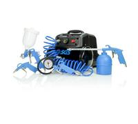Sgs 6L Mini Air Compressor 1.5Hp, Oil Free, Direct Drive & 5 Piece Air Tool Kit
