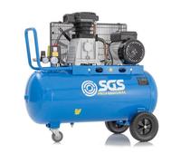 Sgs 90 Litre Belt Drive Air Compressor Heavy Duty 14Cfm, 3Hp & Twin Air Outlets