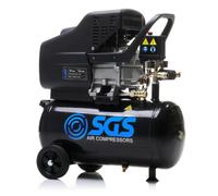 SGS Air Compressor 24 Litre Direct Drive, 9.6CFM 2.5HP with Twin Air Outlets