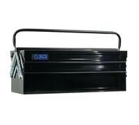 SGS Heavy Duty Metal Cantilever Tool Box, Black, 5 Trays, Padlock Hole,25kg Max.