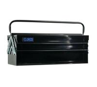 Sgs Heavy Duty Metal Cantilever Tool Box, Black, 5 Trays, Padlock Hole,25Kg Max.