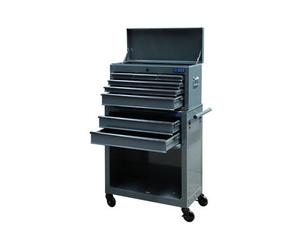 Sgs Mechanics 8 Drawer Tool Box Chest W/ Roller Cabinet Handles Hooks Tough Grey