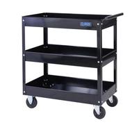 Sgs Service Trolley Cart 3 Tier Tub Shelves, Steel, Tool Mobility For Workspace